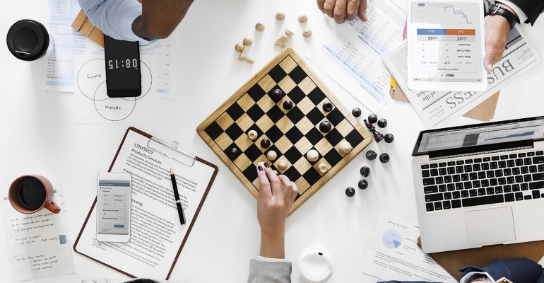 Chess game business strategy concept